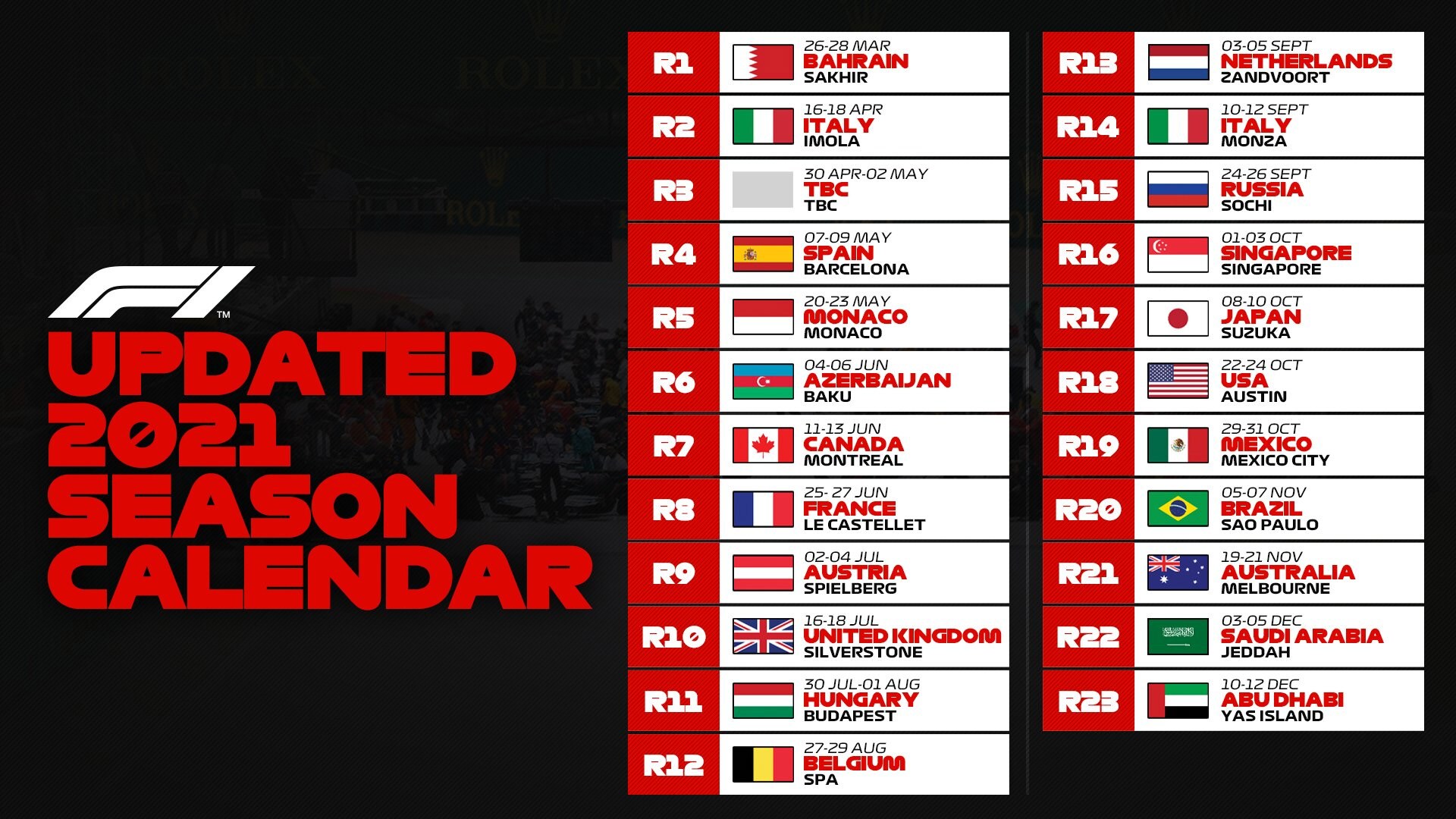 Orari Calendario Formula 1 2022