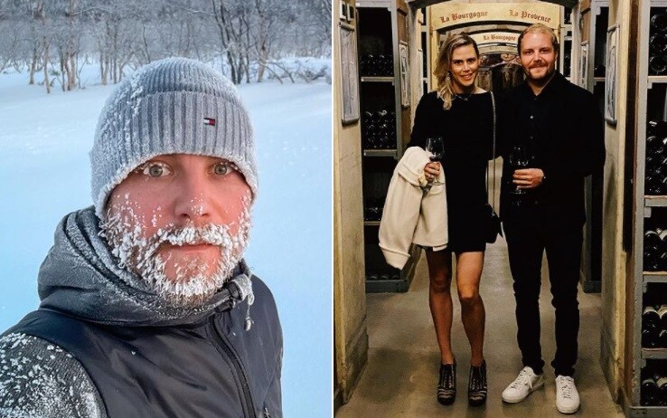 Valtteri Bottas al gelo della Finlandia e in compagnia della fidanzata Tiffany Cromwell Valtteri Bottas e Tiffany Cromwell