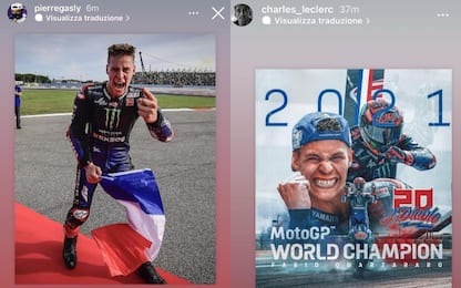 Quartararo campione, i messaggi di Gasly e Leclerc