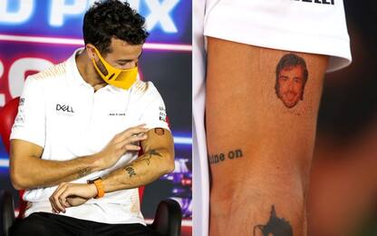 L'ultima follia di Ricciardo: un tattoo di Alonso!