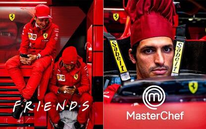 Ferrari, Leclerc e Sainz tra Friends e MasterChef