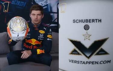 Vestappen mostra il nuovo casco: tanto oro e n°1