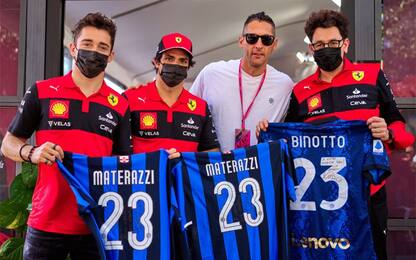 Materazzi visita la Ferrari: felicità Binotto