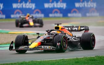 Red Bull Racing's Max Verstappen leads during the Emilia Romagna Grand Prix at the Autodromo Internazionale Enzo e Dino Ferrari circuit in Italy, better known as Imola. Picture date: Sunday April 24, 2022.