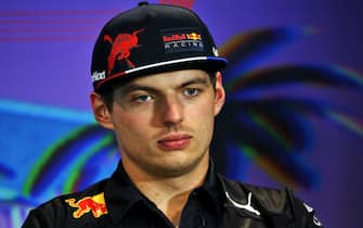 MIAMI INTERNATIONAL AUTODROME, UNITED STATES OF AMERICA - MAY 06: Max Verstappen, Red Bull Racing, in the drivers Press Conference during the Miami GP at Miami International Autodrome on Friday May 06, 2022 in Miami, United States of America. (Photo by LAT Images)