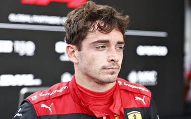 MIAMI, FLORIDA - MAY 08: Second placed Charles Leclerc of Monaco and Ferrari looks on in parc ferme during the F1 Grand Prix of Miami at the Miami International Autodrome on May 08, 2022 in Miami, Florida. (Photo by Jared C. Tilton/Getty Images)