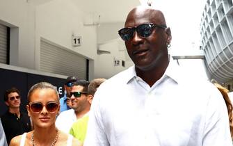 MIAMI, FLORIDA - MAY 08: Basketball legend Michael Jordan walks in the Paddock prior to the F1 Grand Prix of Miami at the Miami International Autodrome on May 08, 2022 in Miami, Florida. (Photo by Mark Thompson/Getty Images)