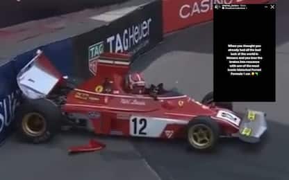 Leclerc a muro a Monaco con la macchina di Lauda