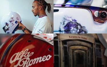 Tra arte e casinò, i caschi di Hamilton e Bottas
