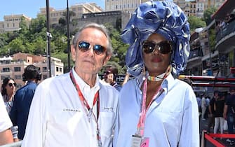 MONTE-CARLO, MONACO - MAY 28: Jacky Ickx and his wife Khadja Nin attend qualifying ahead of the F1 Grand Prix of Monaco at Circuit de Monaco on May 28, 2022 in Monte-Carlo, Monaco. (Photo by Pascal Le Segretain/WireImage)