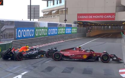 Perez a muro, Sainz lo prende: patatrac a Monaco