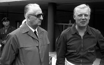 Enzo Ferrari, Mike Hawthorn, Grand Prix of Italy, Monza, 07 September 1958. (Photo by Bernard Cahier/Getty Images)