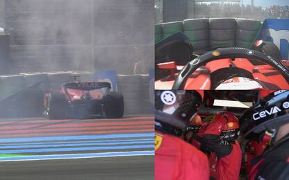 Foto e video del clamoroso incidente di Leclerc