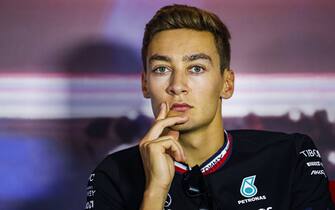 CIRCUIT ZANDVOORT, NETHERLANDS - SEPTEMBER 01: George Russell, Mercedes-AMG
Press Conference during the Dutch GP at Circuit Zandvoort on Thursday September 01, 2022 in North Holland, Netherlands. (Photo by LAT Images)