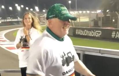 Papà Vettel scatenato, il ballo di Yas Marina