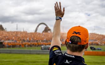7/2/2023 - SPIELBERG - Max Verstappen (Red Bull Racing) waves to his fans during the drivers parade ahead of the Austrian Grand Prix at the Red Bull Ring on July 02, 2023 in Spielberg, Austria. ANP SEM VAN DER WAL /ANP/Sipa USA