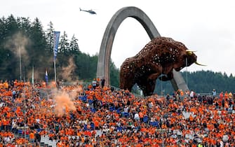 Fans in the grandstands, during the 2023 Formula 1 Rolex Grosser Preis von Osterreich, 2023 Austrian Grand Prix, 9th round of the 2023 Formula One World Championship from June 30 to July 2, 2023 on the Red Bull Ring, in Spielberg, Austria