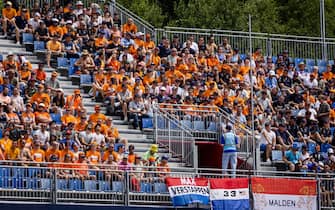 6/30/2023 - SPIELBERG - Orange fans in the stands during the first free practice session ahead of the Austrian Grand Prix at the Red Bull Ring on June 30, 2023 in Spielberg, Austria. ANP SEM VAN DER WAL /ANP/Sipa USA