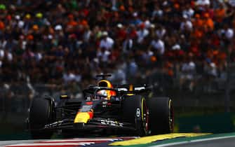 7/2/2023 - Max Verstappen, Red Bull Racing RB19 during the Formula 1 Austrian Grand Prix in Spielberg, Austria. (Photo by Zak Mauger/Motorsport Images/Sipa USA) France OUT, UK OUT