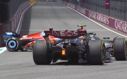 Leclerc, inizio in salita: testacoda e out