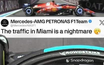 Testacoda Leclerc, il post ironico di Mercedes