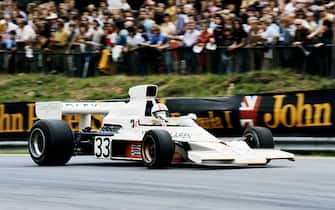 Mike Hailwood drives the #33 Yardley McLarenFord M23      during the British Grand Prix on 20 July 1974 at the Brands Hatch circuit in Fawkham, Great Britain. (Photo by Getty Images) 