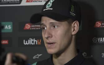 DOHA, QATAR - FEBRUARY 23:  Fabio Quartararo of France and Petronas Yamaha SRT  
 speaks with journalists during the MotoGP Tests at Losail Circuit on February 23, 2020 in Doha, Qatar. (Photo by Mirco Lazzari gp/Getty Images)