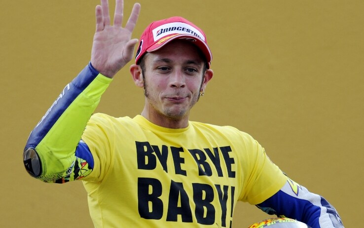 Valentino Rossi al termine del Mondiale 2010, prima del passaggio dalla Yamaha alla Ducati