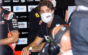 Italian rider Andrea Iannone of Aprilia Racing at the pit line during a practice session for the motorcycling Grand Prix of San Marino at the Misano World Circuit Marco Simoncelli, Italy, 19 September 2020. ANSA/PASQUALE BOVE
