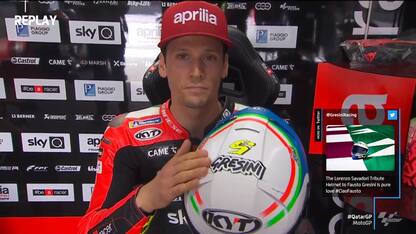 Savadori, a Losail casco tributo a Gresini. VIDEO