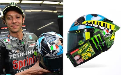 Rossi, nuovo casco con la citazione di Elio. FOTO