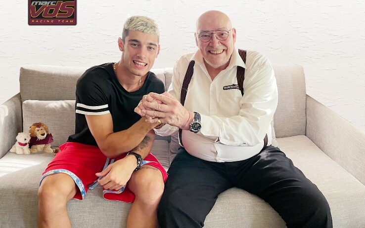 Tony Arbolino con Marc Van Der Straten, proprietario del team