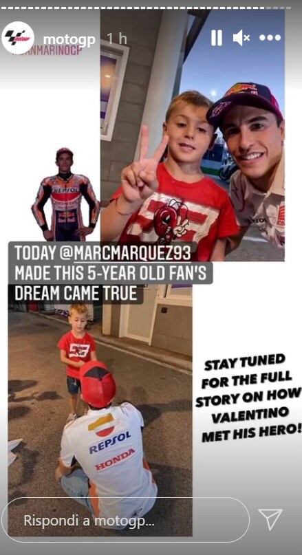 Le foto postate dall'account Instagram della MotoGP