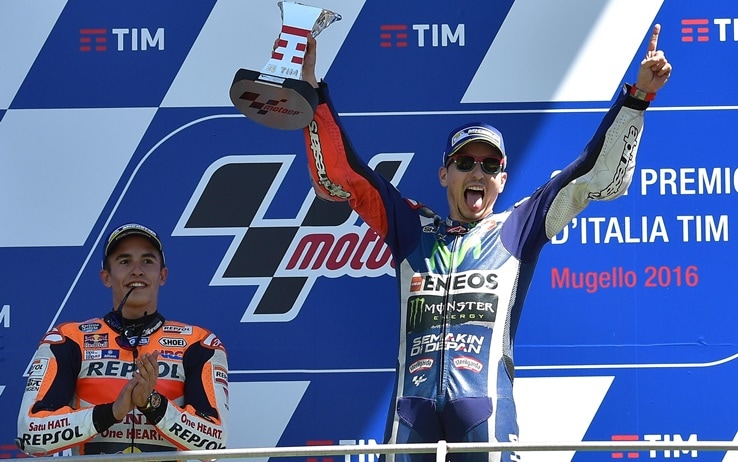 Mugello 2016: sul podio Marc Marquez e Jorge Lorenzo 