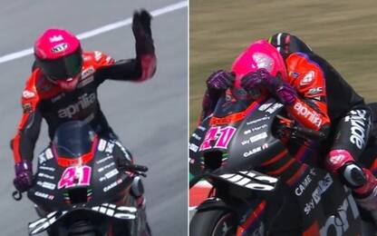 Aleix Espargaró festeggia, ma la gara non è finita