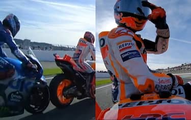 Rins lo tampona, Marquez ci scherza su. VIDEO