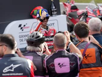 March 25, 2023, Autodromo Internacional do Algarve, Portimao, MOTO GP GRANDE PREMIO DE PORTUGAL 2023, in the picture winner Francesco Bagnaia from Italy, Ducati Lenovo Team//BRATICHASAN_1400.01423/Credit:Hasan Bratic/SIPA/2303251753