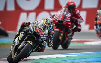 ASSEN - Marco Bezzecchi (ITA) on his Ducati, Francesco Bagnale (ITA) on his Ducati, Brand Binder (RSA) on his KTM (lr) in action during the MotoGP sprint race on June 24, 2023 at the Assen TT circuit , The Netherlands. ANP VINCENT JANNINK netherlands out - belgium out(Photo by Vincent Jannink/ANP/Sipa USA)