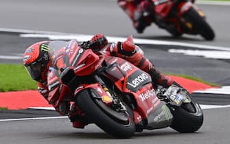 SILVERSTONE CIRCUIT, UNITED KINGDOM - AUGUST 05: Francesco Bagnaia, Ducati Team during the British GP at Silverstone Circuit on Saturday August 05, 2023 in Northamptonshire, United Kingdom. (Photo by Gold and Goose / LAT Images)