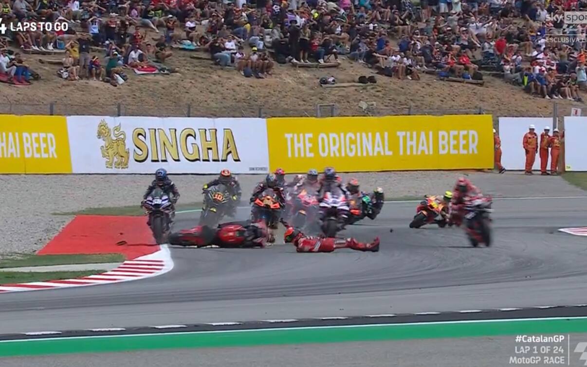 Incidente Bagnaia, ricostruzione della caduta nel GP Barcellona. FOTO e ...