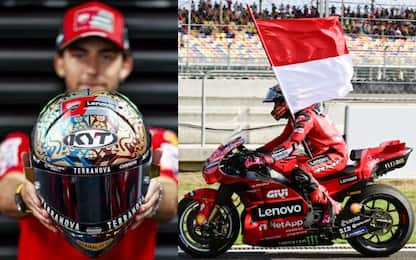 Omaggio della Bestia: casco e bandiera indonesiana