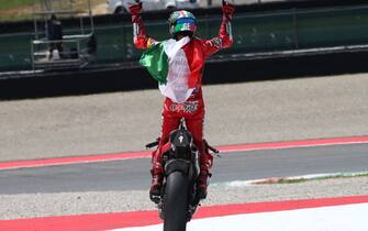 MUGELLO CIRCUIT, ITALY - MAY 29: Race winner Francesco Bagnaia, Ducati Team during the Italian GP at Mugello Circuit on Sunday May 29, 2022 in Scarperia e San Piero, Italy. (Photo by Gold and Goose / LAT Images)