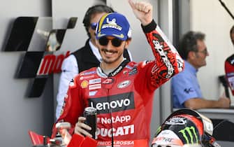 MOTORLAND ARAGON, SPAIN - SEPTEMBER 17: Francesco Bagnaia, Ducati Team during the Aragon GP at Motorland Aragon on Saturday September 17, 2022 in Alcaniz, Spain. (Photo by Gold and Goose / LAT Images)