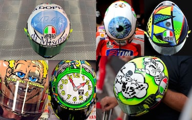 Valentino Rossi, tutti i caschi della sua carriera in MotoGP. FOTO