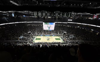 at Fiserv Forum on October 27, 2018 in Milwaukee, Wisconsin. NOTE TO USER: User expressly acknowledges and agrees that, by downloading and or using this photograph, User is consenting to the terms and conditions of the Getty Images License Agreement.