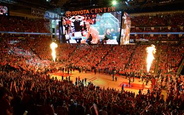 HOUSTON, TX - MAY 28: A general view of the arena before Game Seven of the Western Conference Finals between the Golden State Warriors and the Houston Rockets during the 2018 NBA Playoffs on May 28, 2018 at the Toyota Center in Houston, Texas. NOTE TO USER: User expressly acknowledges and agrees that, by downloading and/or using this photograph, user is consenting to the terms and conditions of the Getty Images License Agreement. Mandatory Copyright Notice: Copyright 2018 NBAE (Photo by Noah Graham/NBAE via Getty Images)