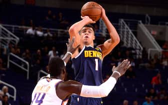PHOENIX, AZ - OCTOBER 14:  Michael Porter Jr. #1 of the Denver Nuggets shoots the ball against the Phoenix Suns during a pre-season game on October 14, 2019 at Talking Stick Resort Arena. NOTE TO USER: User expressly acknowledges and agrees that, by downloading and or using this photograph, User is consenting to the terms and conditions of the Getty Images License Agreement. Mandatory Copyright Notice: Copyright 2019 NBAE (Photo by Barry Gossage/NBAE via Getty Images)