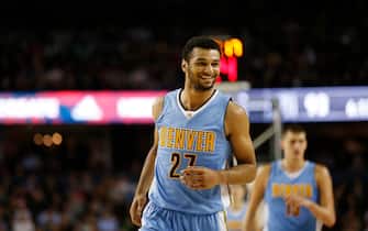 CALGARY, AB - OCTOBER 3: Jamal Murray #27 is seen against the Toronto Raptors on October 3, 2016 at the Scotiabank Saddledome in Calagary, Alberta, Canada.  NOTE TO USER: User expressly acknowledges and agrees that, by downloading and or using this Photograph, user is consenting to the terms and conditions of the Getty Images License Agreement.  Mandatory Copyright Notice: Copyright 2016 NBAE (Photo by Todd Korol /NBAE via Getty Images)