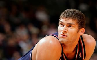 OAKLAND, CA - MARCH 11:  Brook Lopez #11 of the New Jersey Nets looks on during the game against the Golden State Warriors at Oracle Arena on March 11, 2009 in Oakland, California.  The Warriors won 116-112.  NOTE TO USER: User expressly acknowledges and agrees that, by downloading and/or using this Photograph, user is consenting to the terms and conditions of the Getty Images License Agreement. Mandatory Copyright Notice: Copyright 2009 NBAE (Photo by Rocky Widner/NBAE via Getty Images)