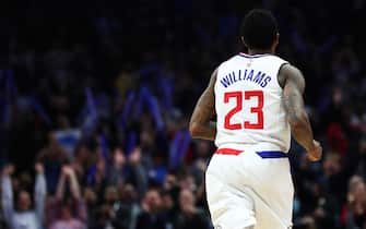 LOS ANGELES, CALIFORNIA - MARCH 19: Lou Williams #23 of the Los Angeles Clippers runs back to his bench after scoring against the Indiana Pacers during the fourth quarter at Staples Center on March 19, 2019 in Los Angeles, California. NOTE TO USER: User expressly acknowledges and agrees that, by downloading and or using this photograph, User is consenting to the terms and conditions of the Getty Images License Agreement.  (Photo by Yong Teck Lim/Getty Images)